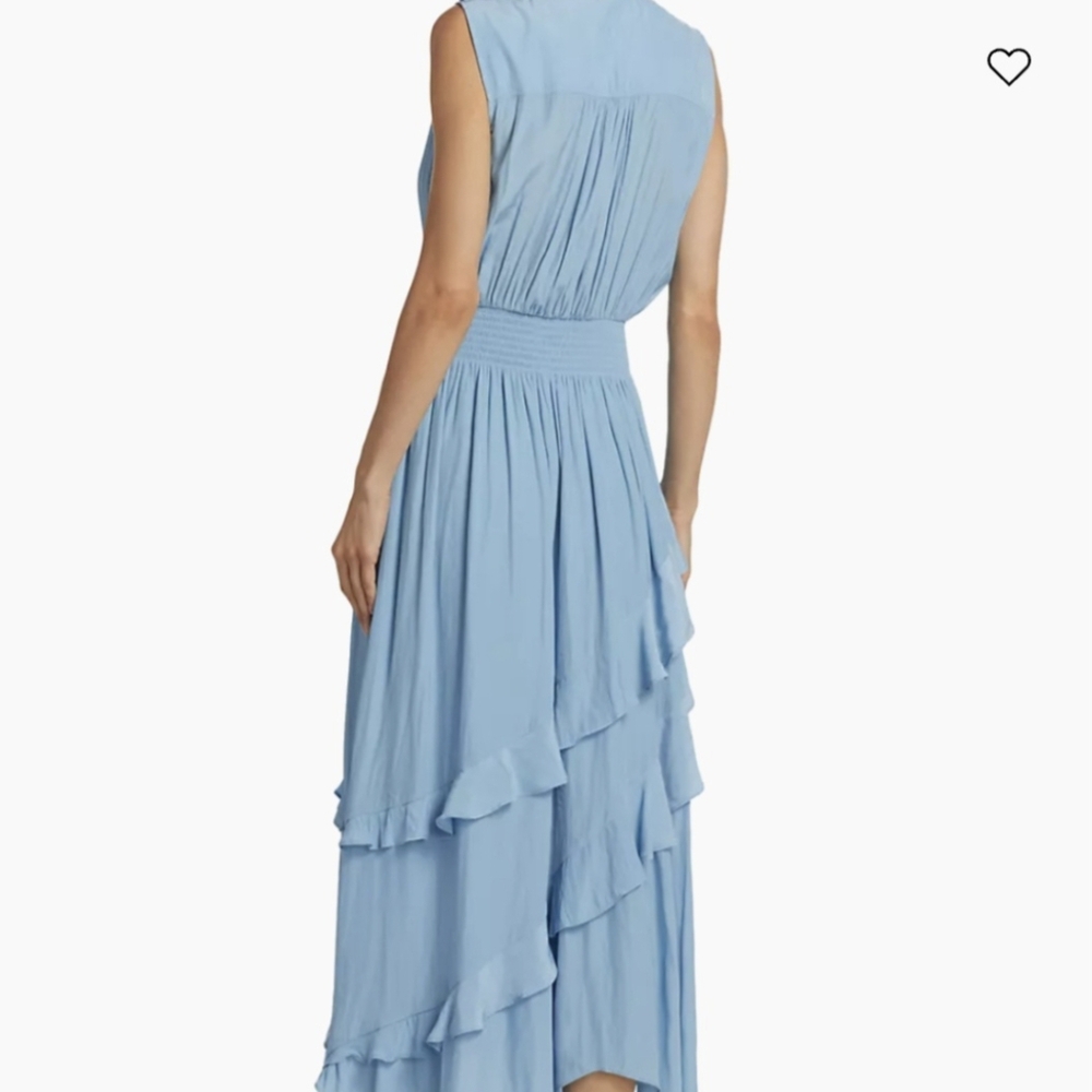 Elegant Blue Ruffle Maxi Dress - Picture 4 of 9